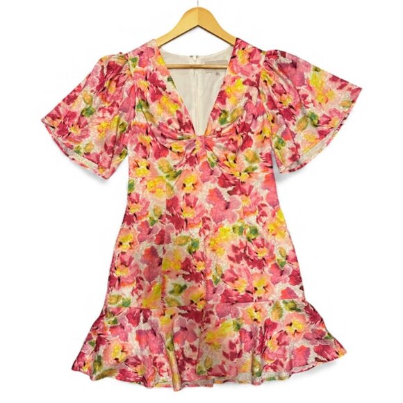 Adelyn Rae Bright Floral Mini Dress | Size Medium | EUC | - Picture 1 of 10